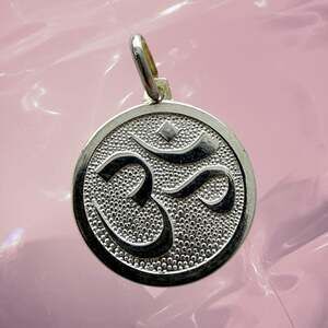 Vintage 925 Silver Buddhist Symbol Charm Pendant Italy